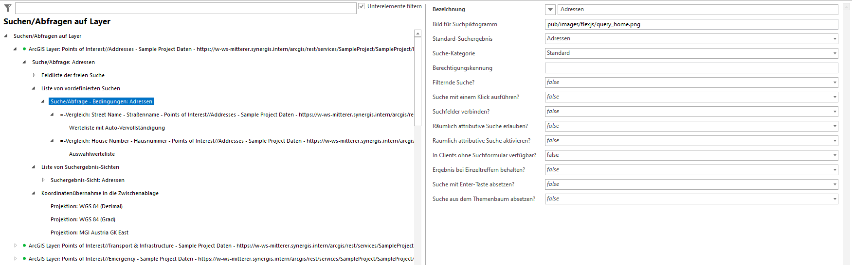 Konfiguration Suche/Abfrage - Bedingungen Konfiguration Suche/Abfrage - Bedingungen