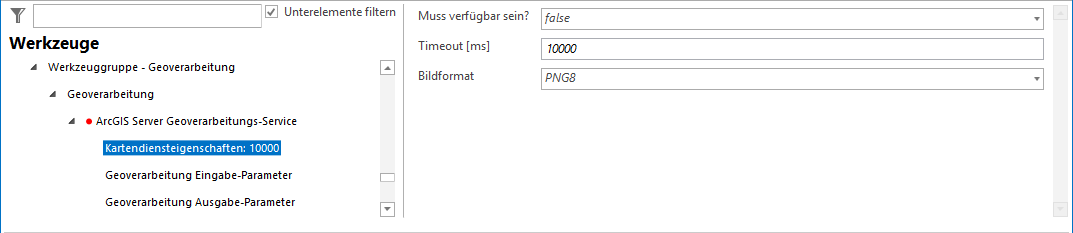 Konfiguration Kartendiensteigenschaften Konfiguration Kartendiensteigenschaften