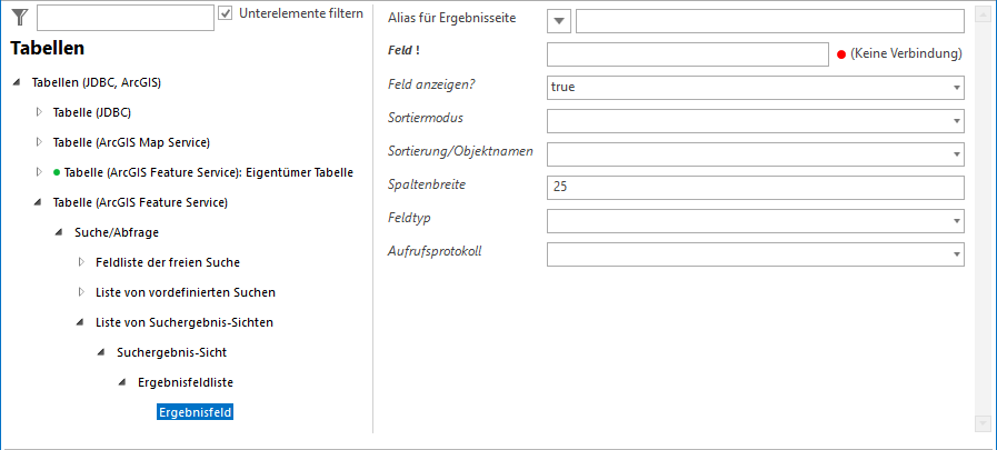Liste von Suchergebnis-Sichten