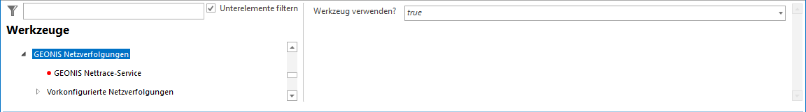 Konfiguration - GEONIS Netzverfolgung Werkzeug Konfiguration - GEONIS Netzverfolgung Werkzeug