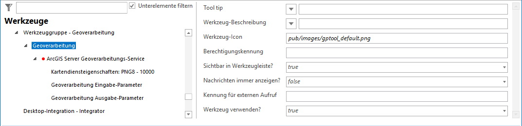 Konfiguration - Geoprocessing Werkzeug Konfiguration - Geoprocessing Werkzeug