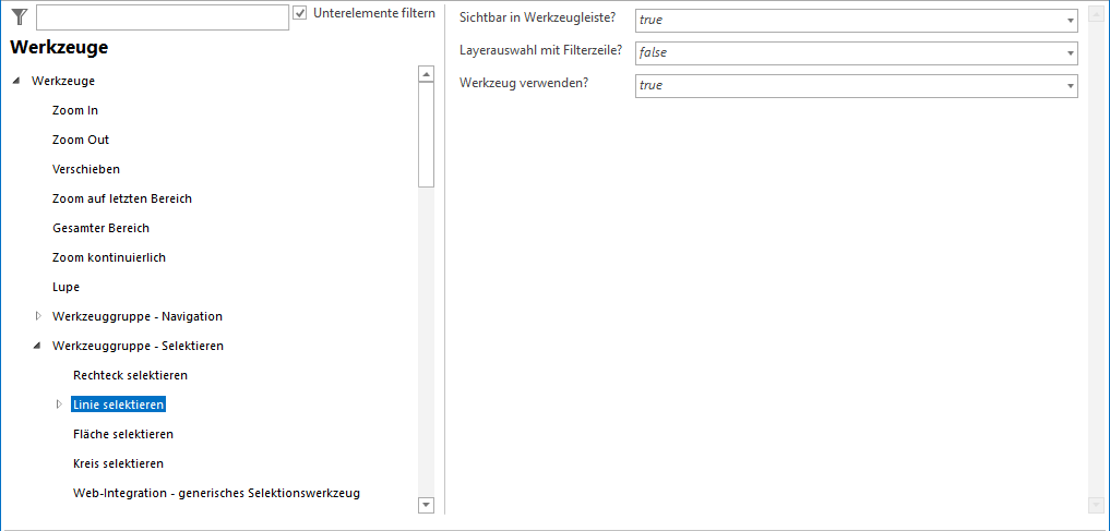 Konfiguration Selektieren - Linienselektion Konfiguration Selektieren - Linienselektion