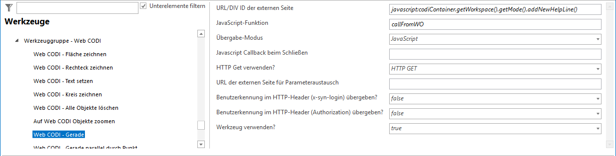 Konfiguration - Web CODI Gerade Konfiguration - Web CODI Gerade