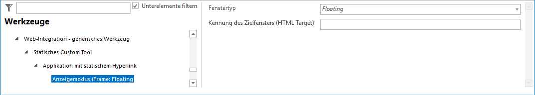 Konfiguration Anzeigemodus IFrame