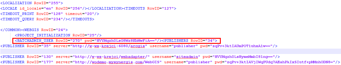 Getting the encoded password for 'batchadmin' user from the application configuration Getting the encoded password for 'batchadmin' user from the application configuration