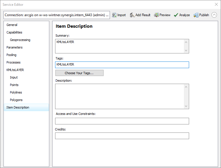 Service Editor adjustments Service Editor adjustments