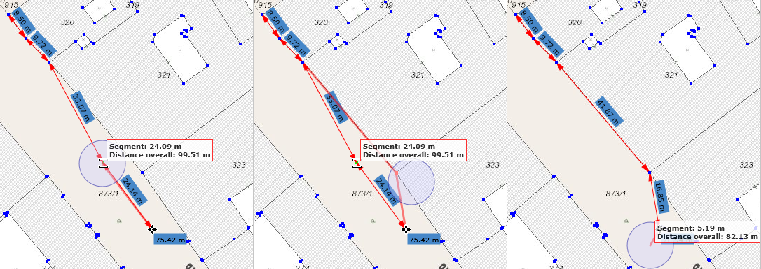 Moving a vertex while measuring in the WebOffice html client