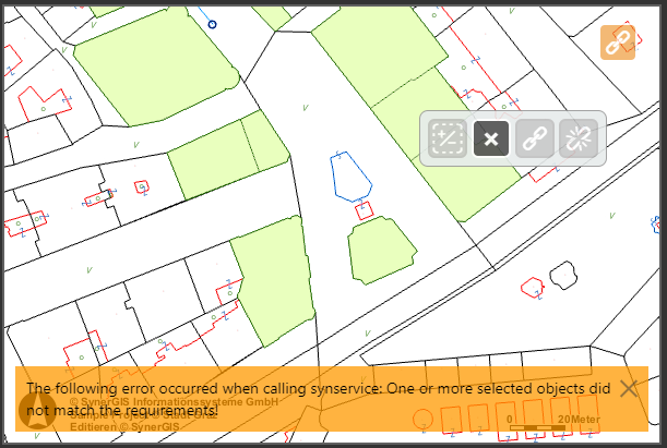 Unsuccessful editing of the feature (requirements not fulfilled)