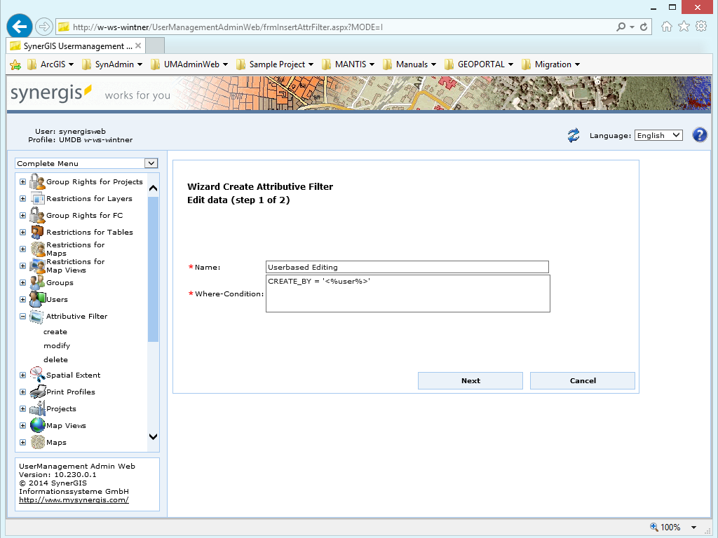 Create attributive filter - step 1 Create attributive filter - step 1