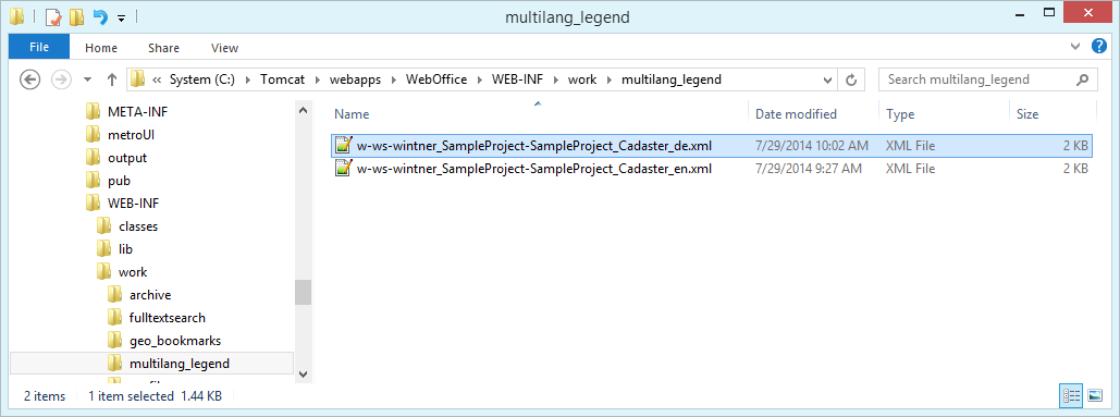 Display of the multilingual legend XML file for German and English in the multilang_legend directory of the application Display of the multilingual legend XML file for German and English in the multilang_legend directory of the application