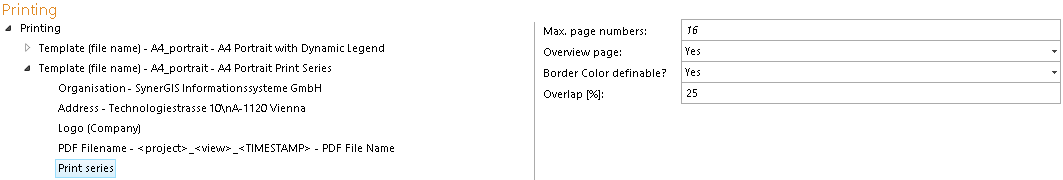 Print series configuration