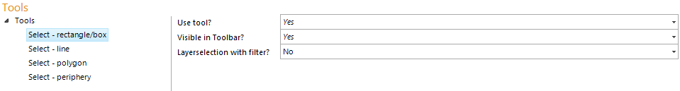 Select Rectangle tool configuration