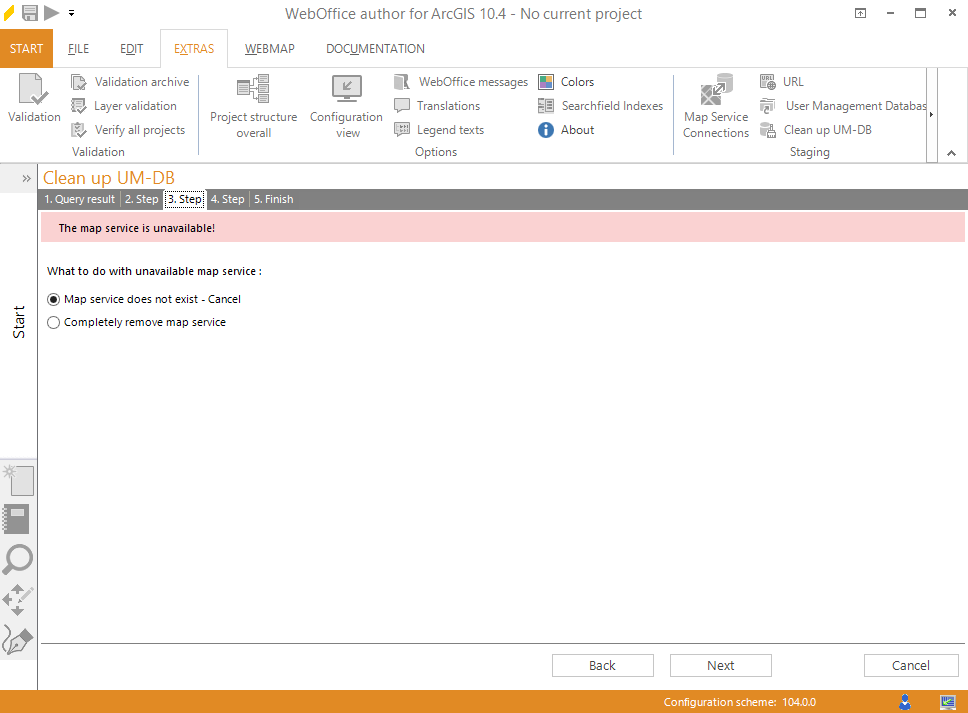 Selection of the approach of non available map service Selection of the approach of non available map service
