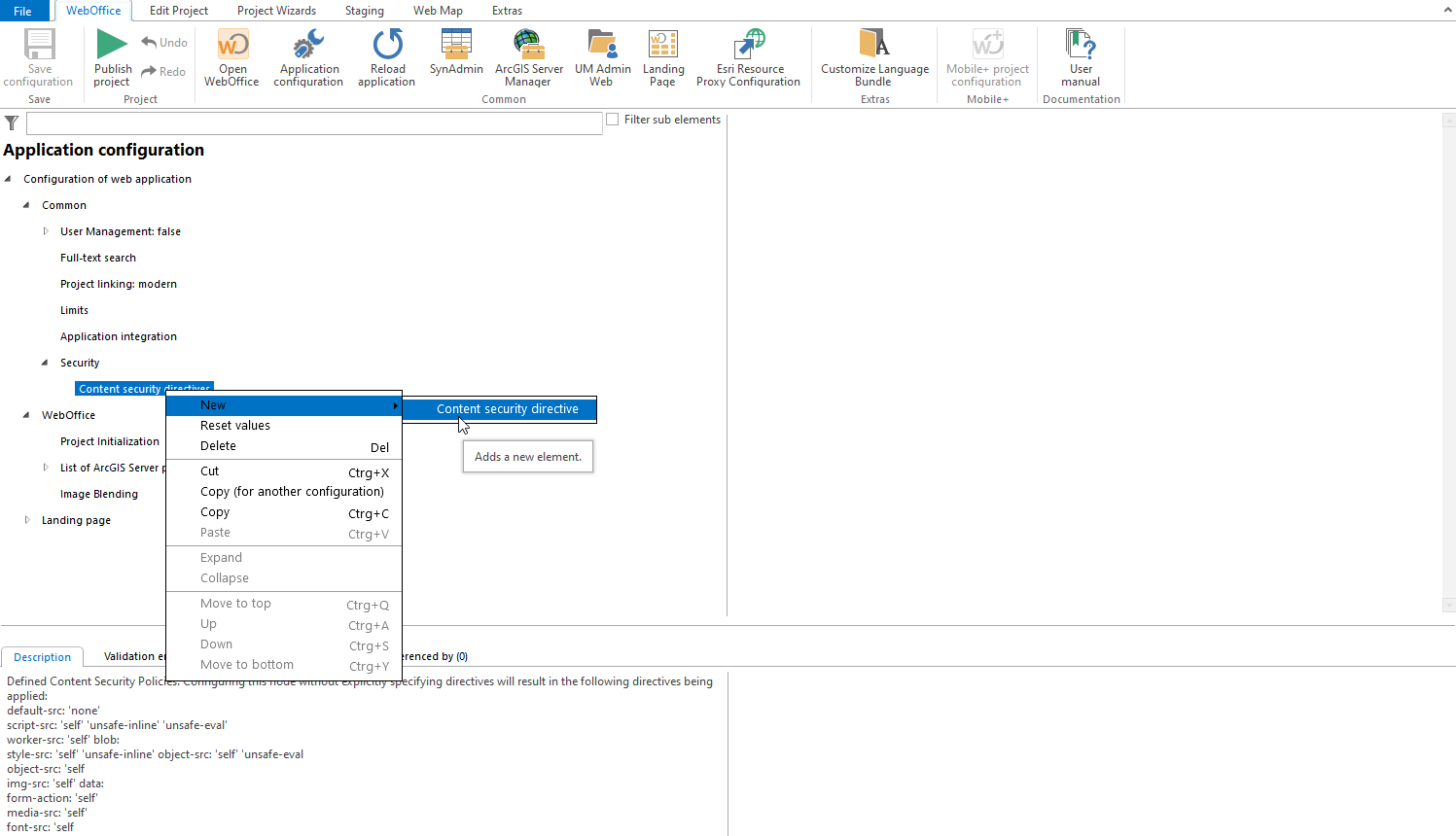 Individual configuration of the Directives Individual configuration of the Directives