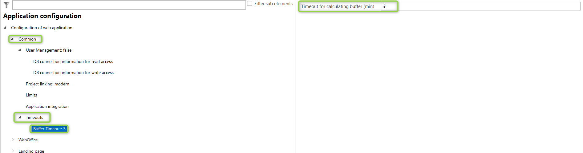 Buffer timeout configuration Buffer timeout configuration