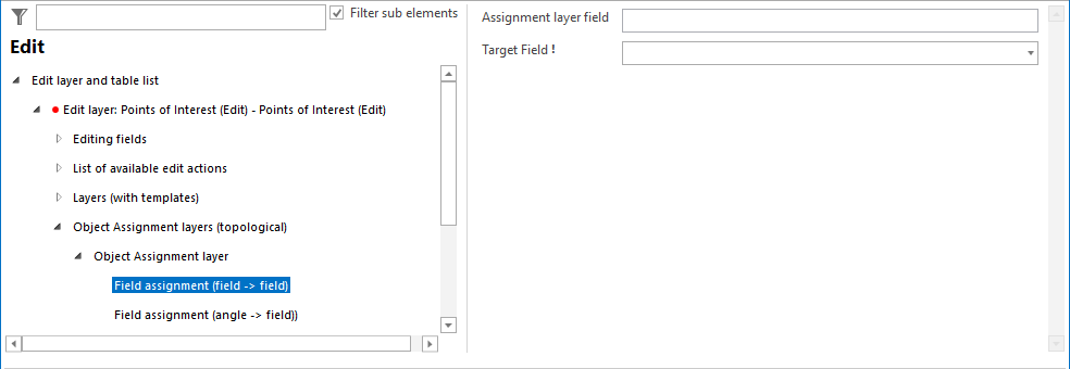 Configuration - Field assignment (topological), field -> field