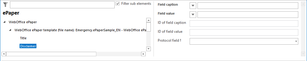Disclaimer configuration