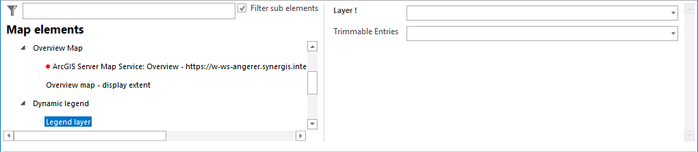 Legend layer configuration Legend layer configuration