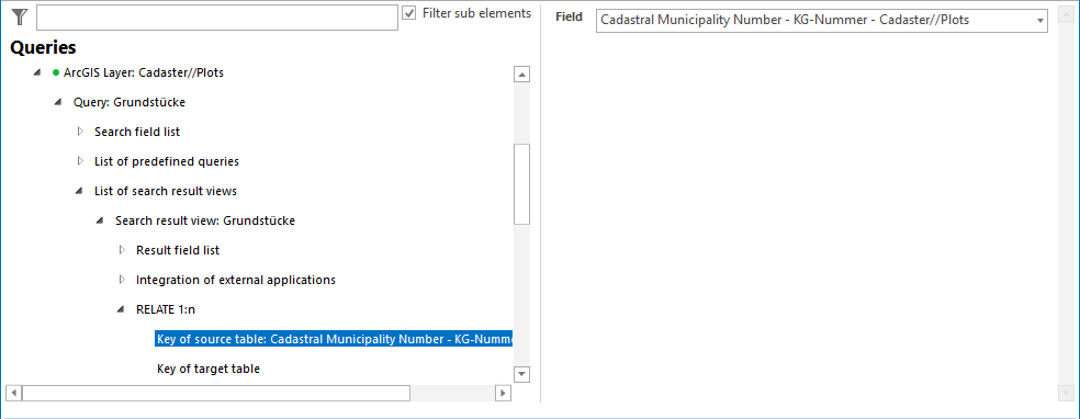 Key of source table configuration