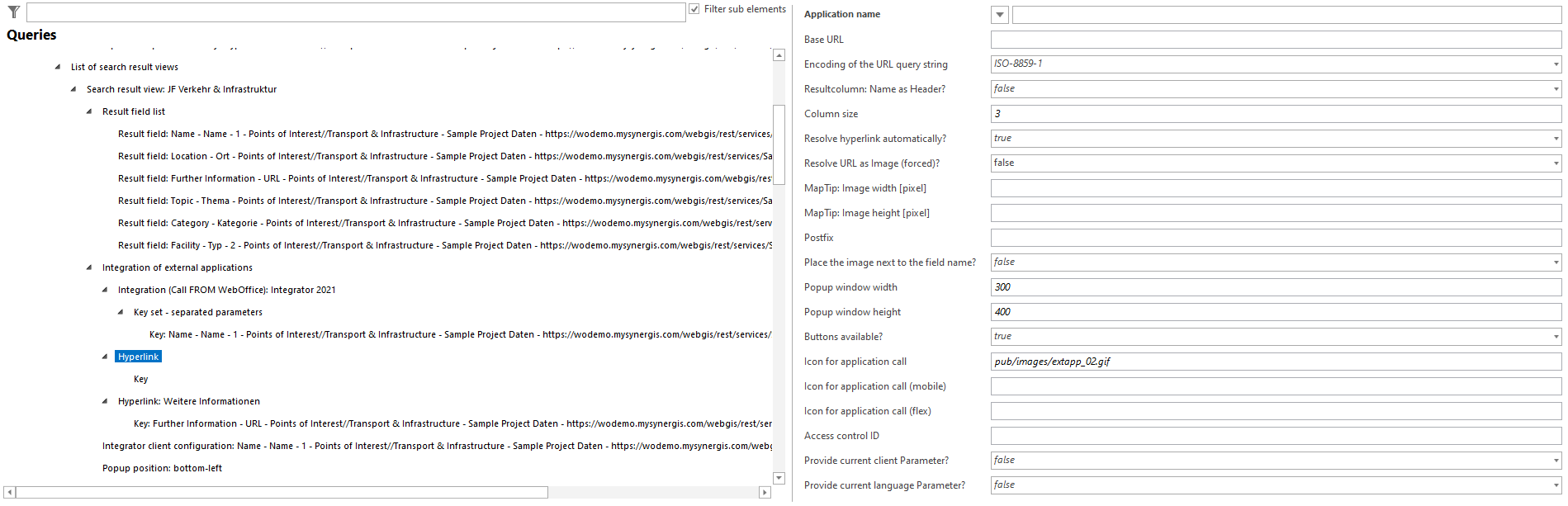 Hyperlink - VertiGIS URL Integrator Configuration