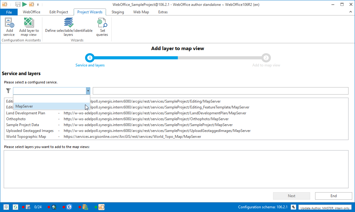Selecting of map service