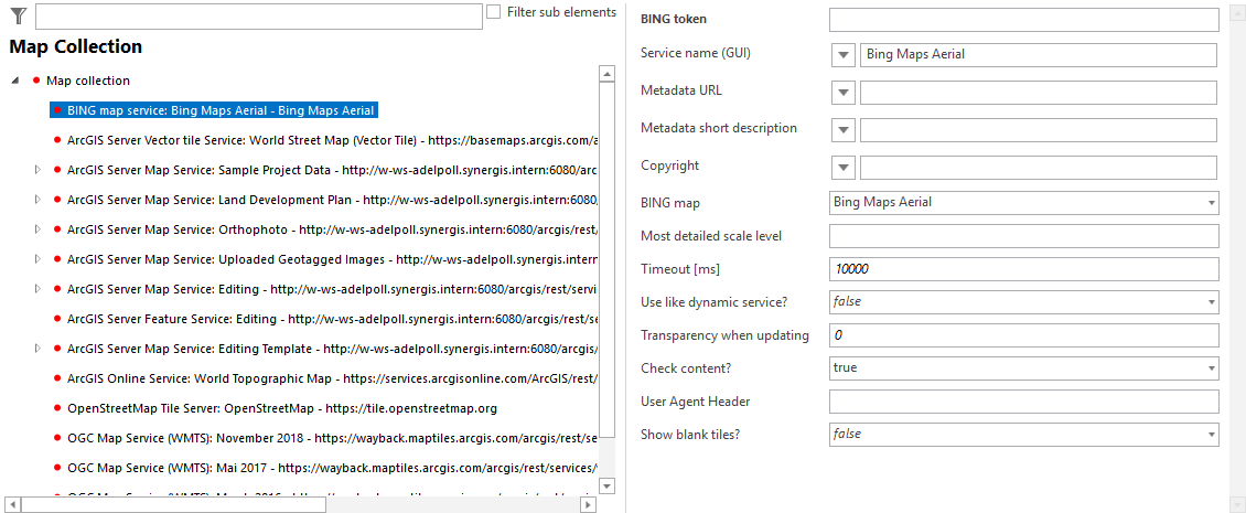 Selection of a Bing Map Service Selection of a Bing Map Service