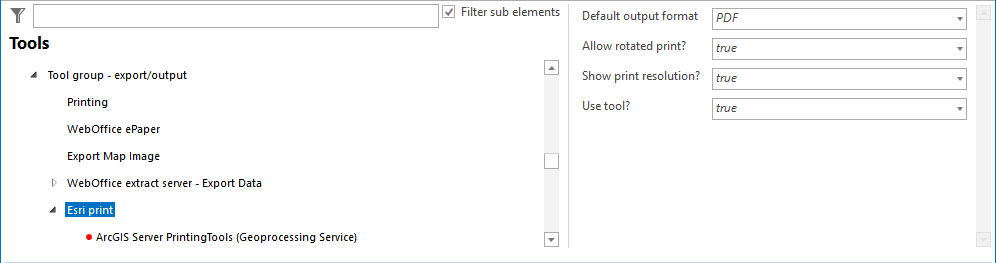Esri print configuration