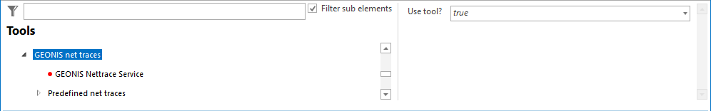 GEONIS net trace tool configuration