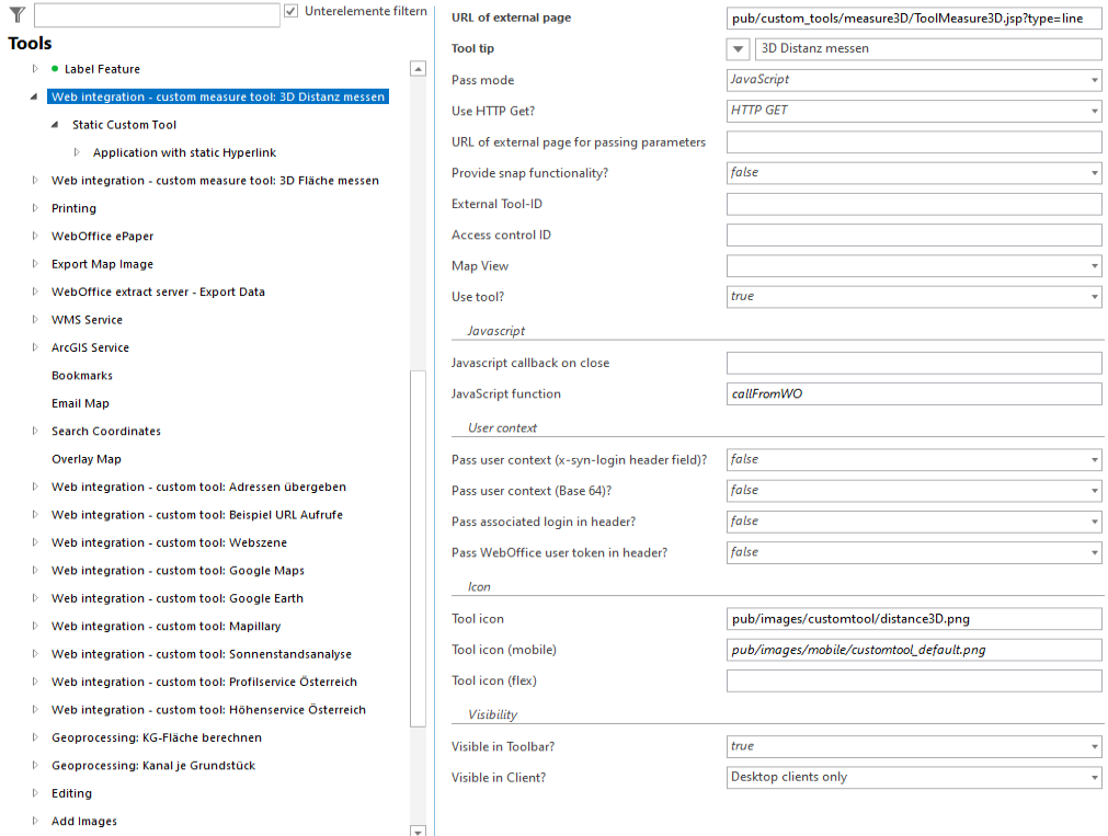 Web Integration - Custom Tool configuration