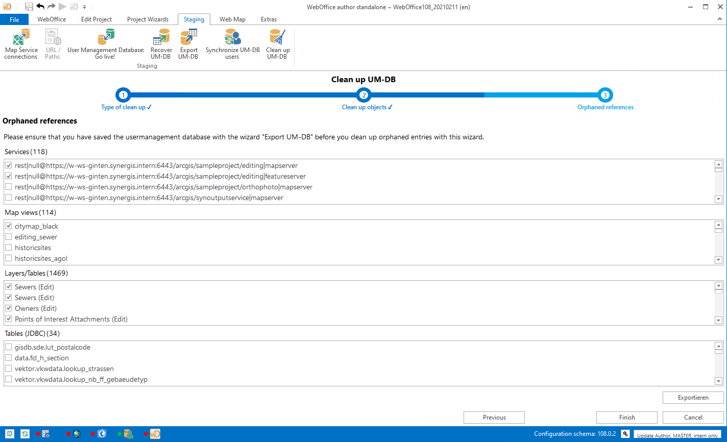 Auswahl der zu löschenden Einträge Auswahl der zu löschenden Einträge