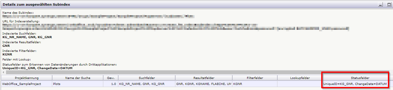 Volltextsuche Statusfelder - Subindex Volltextsuche Statusfelder - Subindex