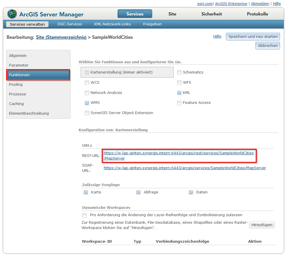Überprüfen des mitgelieferten SampleWorldCities Service Überprüfen des mitgelieferten SampleWorldCities Service
