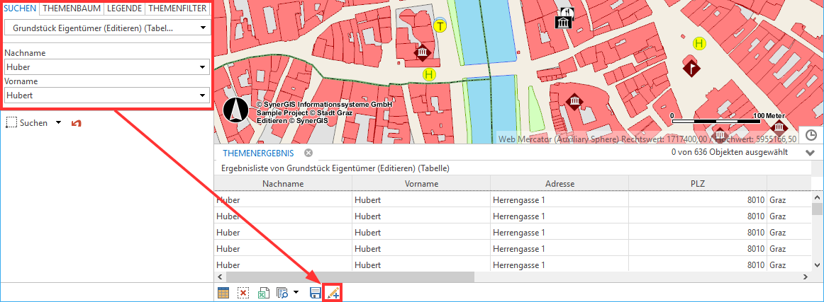 Ausführung der Editieraktion "Create" aus einem aktiven Suchergebnis heraus Ausführung der Editieraktion "Create" aus einem aktiven Suchergebnis heraus