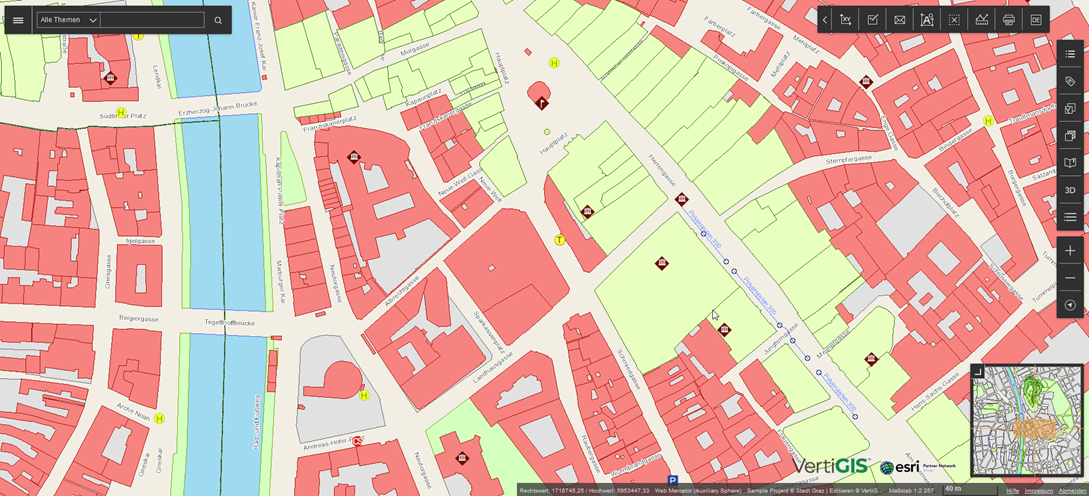 Erweiterte Funktionen im Hauptkartenbereich des WebOffice core Client Erweiterte Funktionen im Hauptkartenbereich des WebOffice core Client