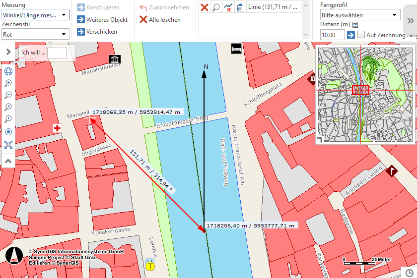 Winkel/Länge messen mit Punktfang im WebOffice core client Winkel/Länge messen mit Punktfang im WebOffice core client
