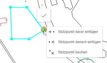 Möglichkeiten nach Rechtsklick auf Stützpunkt Möglichkeiten nach Rechtsklick auf Stützpunkt