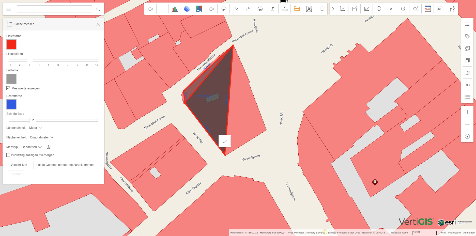 Verschieben der Stützpunkte einer aktiven Messung im WebOffice flex Client Verschieben der Stützpunkte einer aktiven Messung im WebOffice flex Client