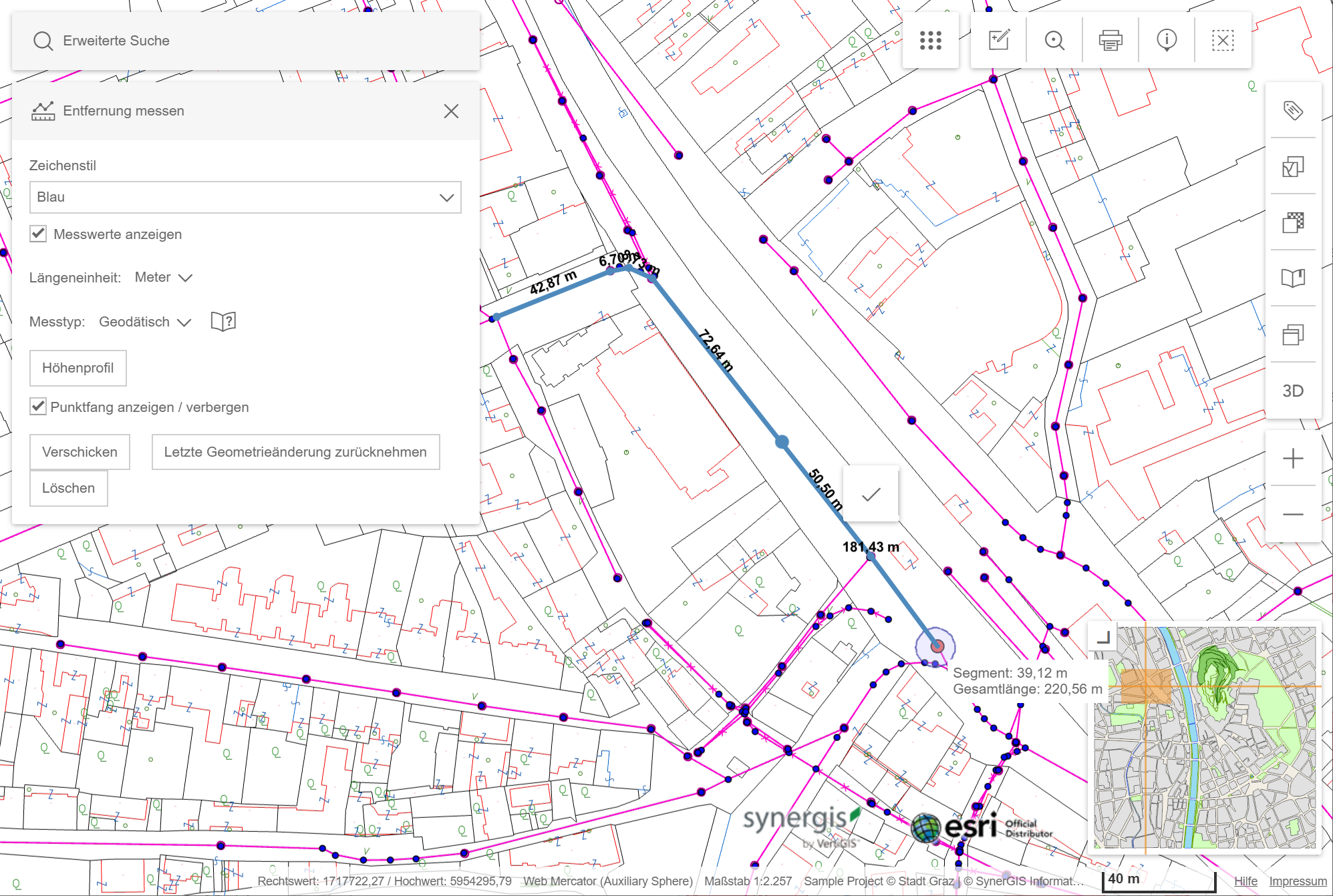 Distanz messen mit vordefiniertem Stil im WebOffice flex Client Distanz messen mit vordefiniertem Stil im WebOffice flex Client