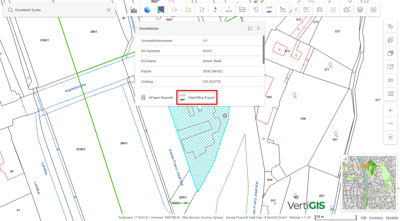 Datenexport aus dem Suchergebnis (WebOffice flex Client) Datenexport aus dem Suchergebnis (WebOffice flex Client)