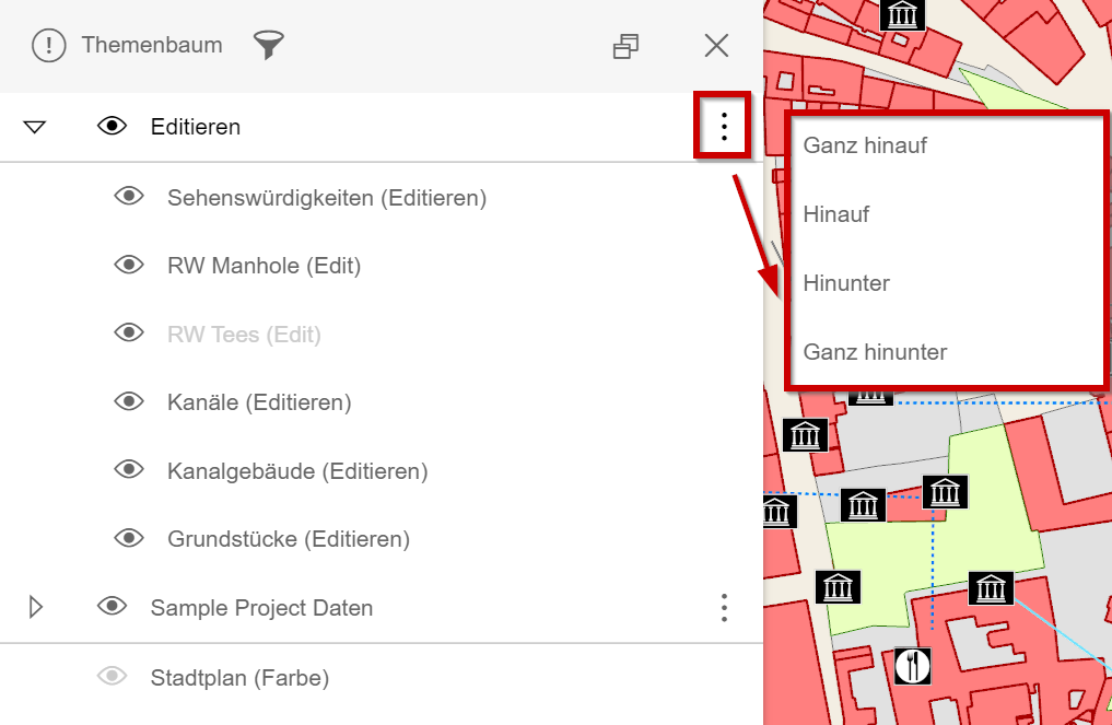 Dienst-Reihenfolge ändern Dienst-Reihenfolge ändern