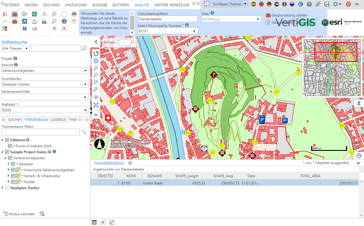Aktiviertes Werkzeug Berechnung Katastralgemeindefläche im WebOffice core client Aktiviertes Werkzeug Berechnung Katastralgemeindefläche im WebOffice core client