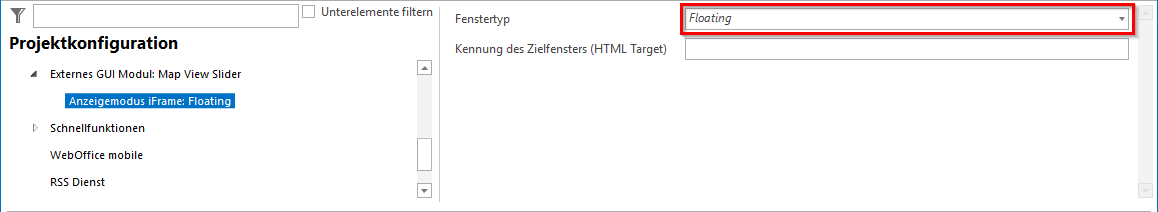 Konfiguration des Anzeigemodus iFrame Konfiguration des Anzeigemodus iFrame