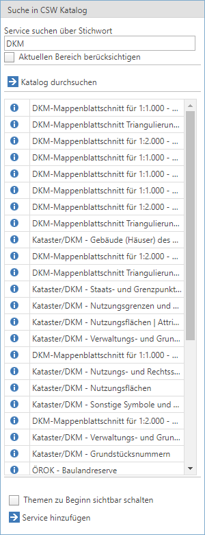 WMS Dienst durch Suche in CSW Katalog hinzufügen WMS Dienst durch Suche in CSW Katalog hinzufügen