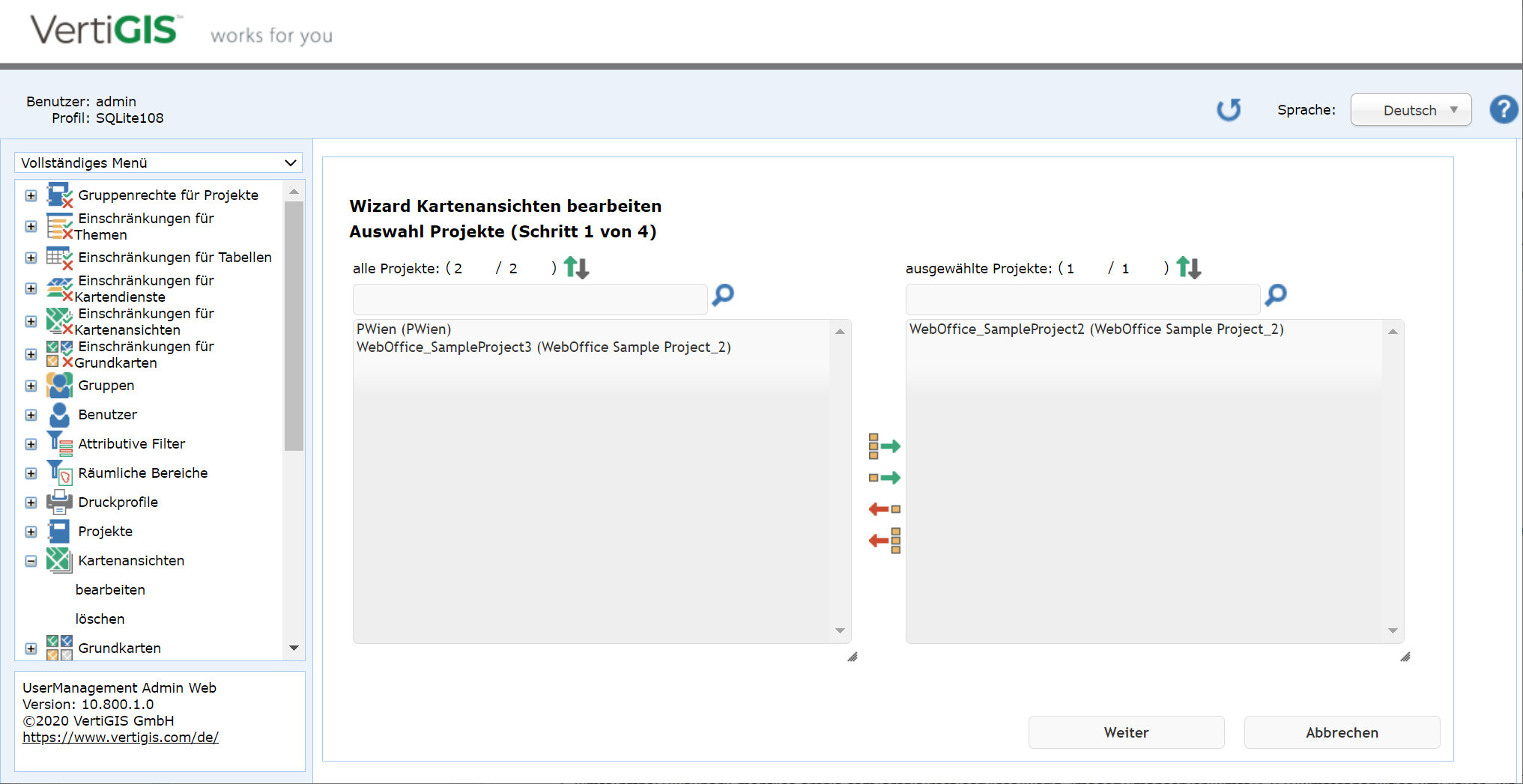 Eine Kartenansicht editieren - Schritt 1 Eine Kartenansicht editieren - Schritt 1