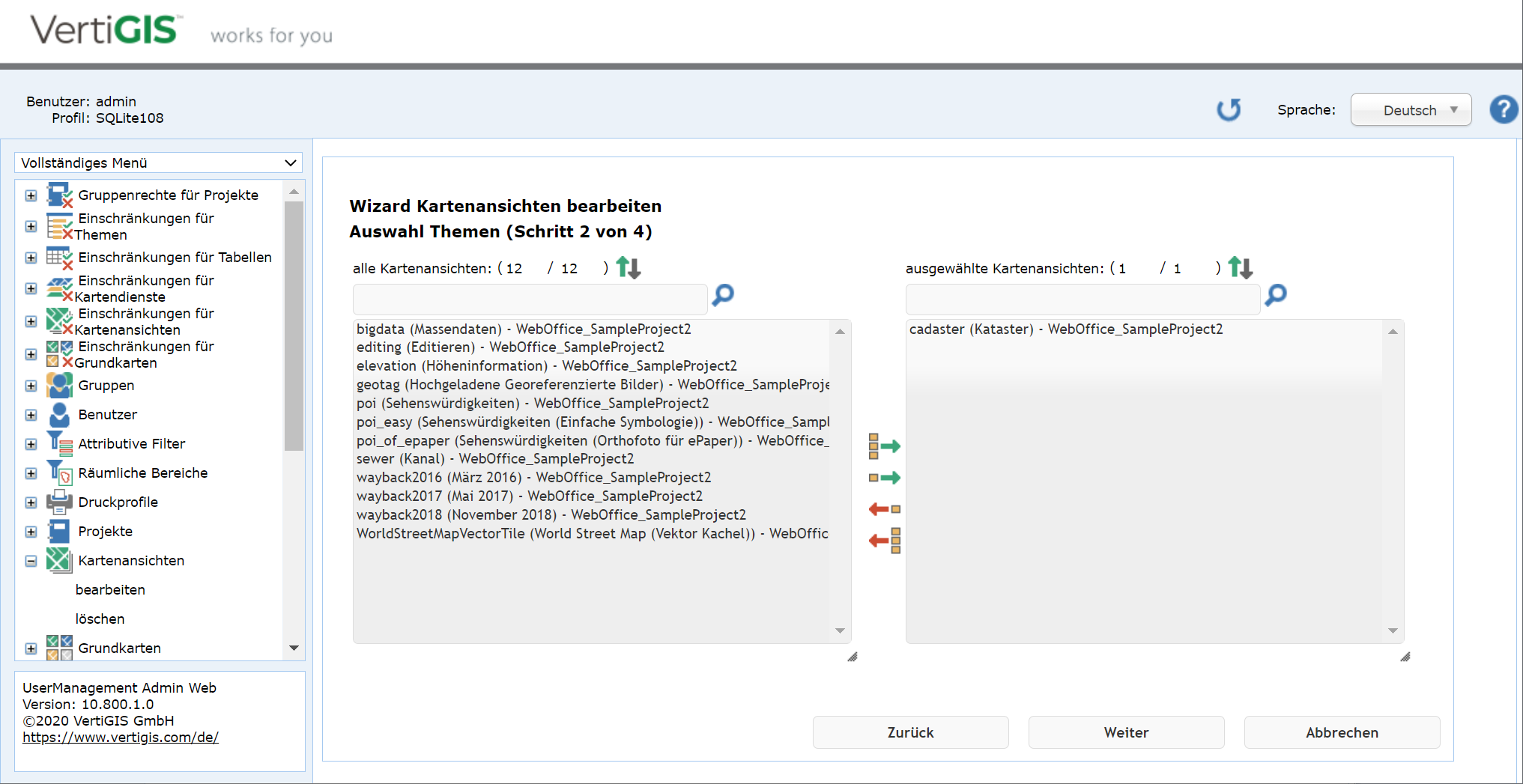 Eine Kartenansicht editieren - Schritt 2 Eine Kartenansicht editieren - Schritt 2