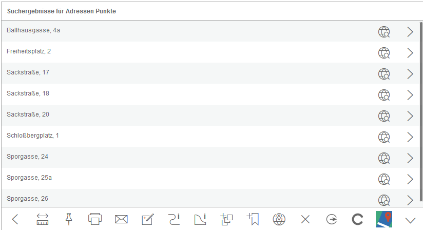 Suchergebnis (Objektübersicht) im mobile Client Suchergebnis (Objektübersicht) im mobile Client