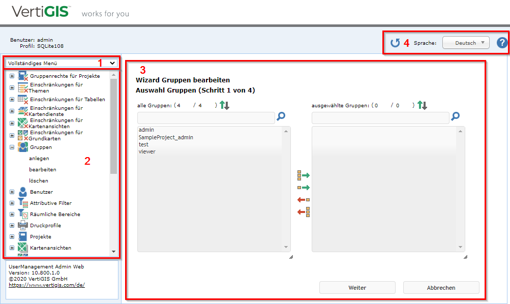 UserManagement Admin Web Benutzeroberfläche UserManagement Admin Web Benutzeroberfläche