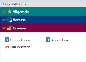 Gruppe von Editierfeldern - zugeklappt Gruppe von Editierfeldern - zugeklappt