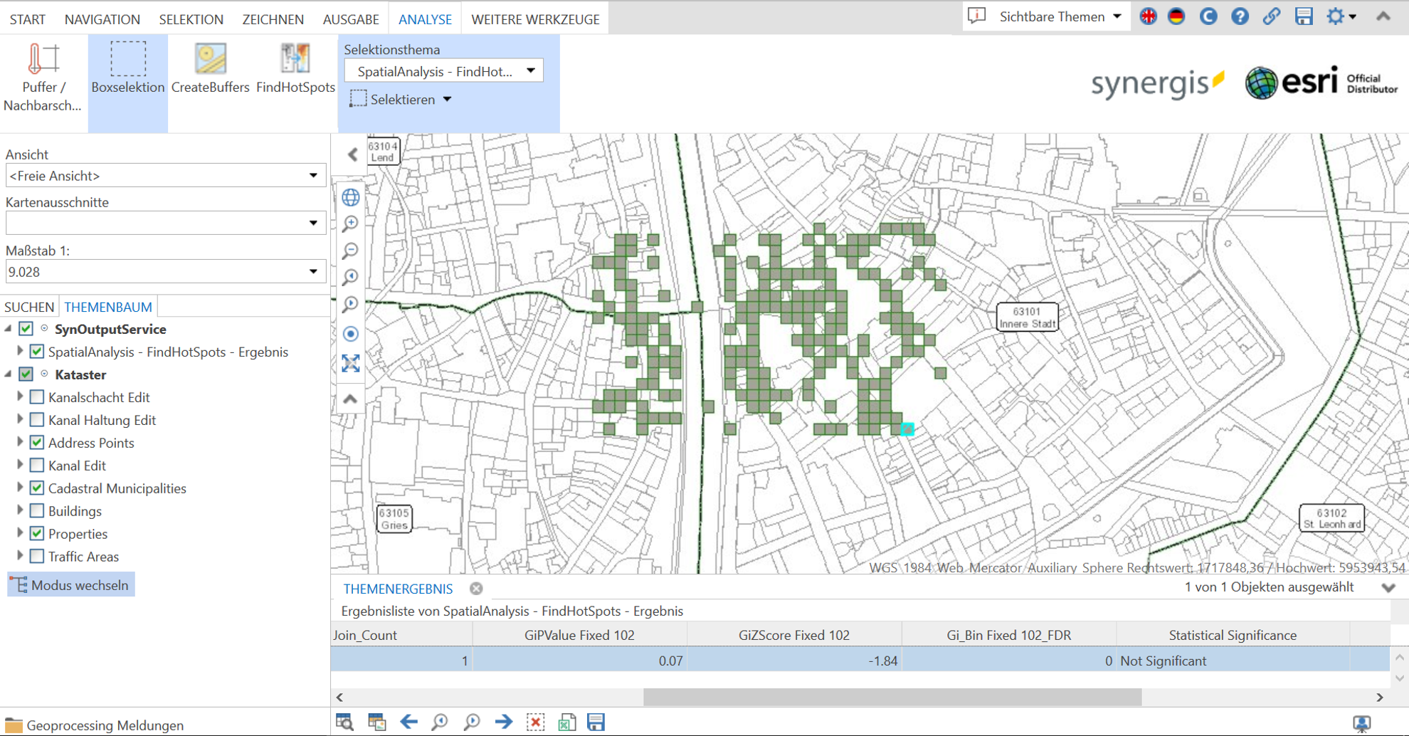Verwendung von speziellen Spatial Analysis Tools (z.B. Find Hot Spots) aus ArcGIS Enterprise im WebOffice Core Client Verwendung von speziellen Spatial Analysis Tools (z.B. Find Hot Spots) aus ArcGIS Enterprise im WebOffice Core Client