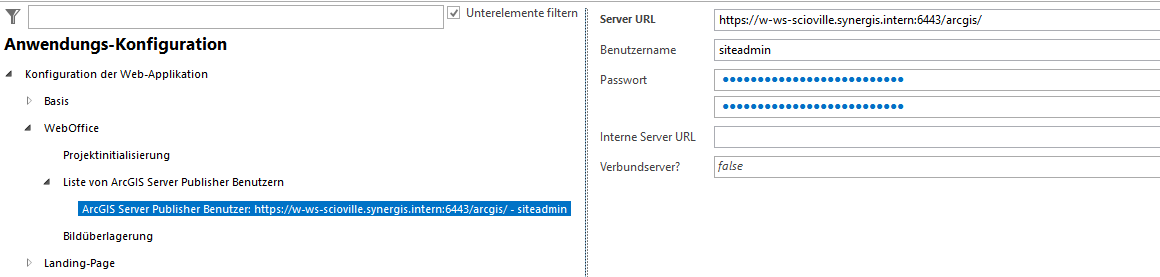 Konfiguration des "ArcGIS for Server Publisher-Benutzer" Konfiguration des "ArcGIS for Server Publisher-Benutzer"